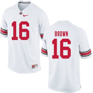 Mens Ohio State #16 Cameron Brown White Official Jerseys 655489-587
