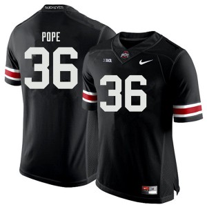 Men's OSU Buckeyes #36 K'Vaughan Pope Black Official Jerseys 696135-515