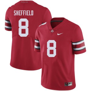 Men's Ohio State #8 Kendall Sheffield Red Embroidery Jerseys 795918-459