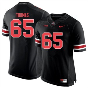 Men's Ohio State #65 Phillip Thomas Black Out Embroidery Jerseys 268300-482