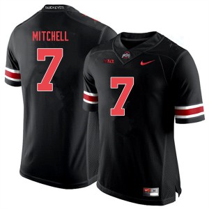 Mens Ohio State #7 Teradja Mitchell Black Out Embroidery Jersey 934774-162