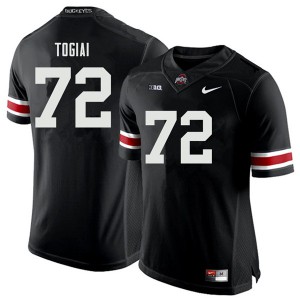 Mens Ohio State #72 Tommy Togiai Black Embroidery Jerseys 591662-505