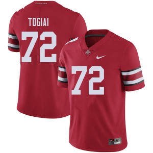 Mens Ohio State Buckeyes #72 Tommy Togiai Red Stitched Jerseys 300201-749