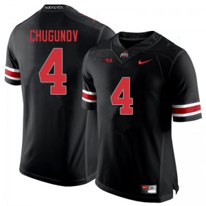 Men's Ohio State #4 Chris Chugunov Blackout Official Jersey 217721-411
