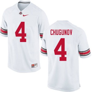 Men Ohio State Buckeyes #4 Chris Chugunov White High School Jerseys 453347-590