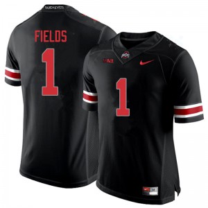 Mens Ohio State #1 Justin Fields Blackout Stitched Jerseys 692744-885