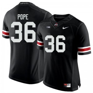 Men Ohio State #36 K'Vaughan Pope Black Football Jerseys 144199-664