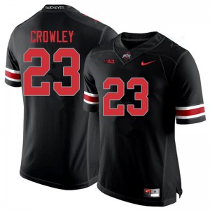 Mens Ohio State Buckeyes #23 Marcus Crowley Blackout Embroidery Jersey 522308-714