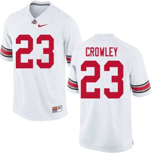 Men Ohio State #23 Marcus Crowley White Embroidery Jerseys 728371-670