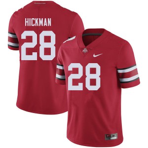 Mens Ohio State Buckeyes #28 Ronnie Hickman Red Embroidery Jersey 246545-975