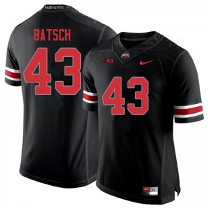 Mens OSU Buckeyes #43 Ryan Batsch Blackout Embroidery Jersey 221175-299