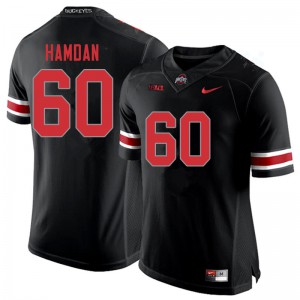 Mens Ohio State Buckeyes #60 Zaid Hamdan Blackout Stitched Jersey 735468-335