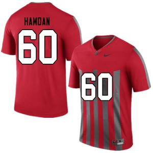 Men's Ohio State #60 Zaid Hamdan Throwback Football Jerseys 166157-881