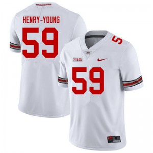 Men's Ohio State Buckeyes #59 Darrion Henry-Young White College Jerseys 965055-887