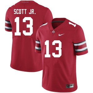Mens Ohio State #13 Gee Scott Jr. Scarlet NCAA Jersey 362895-326