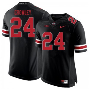 Mens Ohio State #24 Marcus Crowley Blackout Stitched Jerseys 164119-714