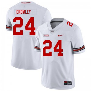 Men OSU #24 Marcus Crowley White Embroidery Jerseys 206354-545