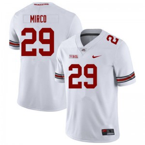 Men's Ohio State #29 Jesse Mirco White Embroidery Jerseys 479998-895