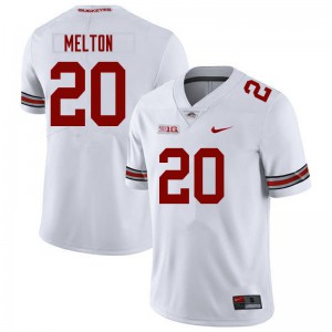 Mens Ohio State #20 Mitchell Melton White Football Jerseys 971230-832