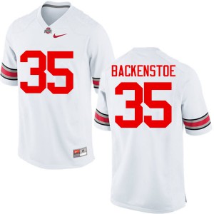 Men's OSU #35 Alex Backenstoe White Game Football Jerseys 701454-696