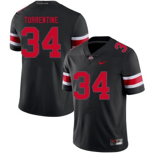 Mens Ohio State #34 Andre Turrentine Blackout Player Jerseys 420410-444