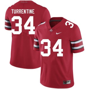 Mens Ohio State #34 Andre Turrentine Red Stitched Jersey 579759-204