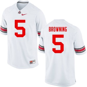 Men's Ohio State #5 Baron Browning White Game Stitch Jerseys 452126-920