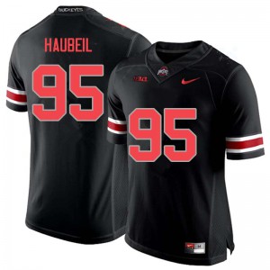 Men Ohio State #95 Blake Haubeil Blackout Player Jersey 972803-264