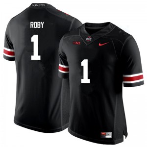 Mens Ohio State Buckeyes #1 Bradley Roby Black Game Embroidery Jersey 449834-574