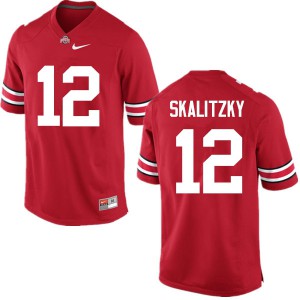 Mens Ohio State #12 Brendan Skalitzky Red Game Stitch Jersey 155452-969