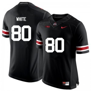 Mens Ohio State #80 Brendon White Black Game Embroidery Jersey 630652-841