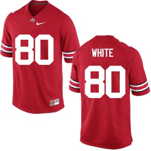 Mens Ohio State Buckeyes #80 Brendon White Red Game College Jersey 351138-419