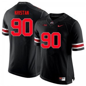 Mens Ohio State #90 Bryan Kristan Black Limited Football Jerseys 992807-484