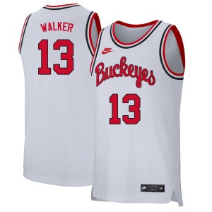 Mens Ohio State Buckeyes #13 CJ Walker Retro White NCAA Jerseys 653109-994