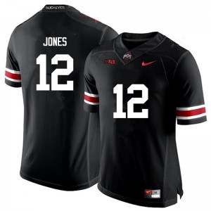 Men's OSU #12 Cardale Jones Black Game Football Jerseys 741553-986