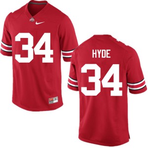 Men's OSU Buckeyes #34 Carlos Hyde Red Game Stitched Jersey 166287-654