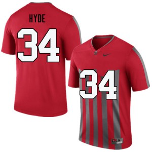 Men Ohio State #34 Carlos Hyde Throwback Game Player Jersey 184748-909