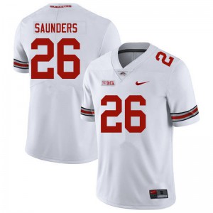 Mens Ohio State #26 Cayden Saunders White Embroidery Jerseys 527805-144