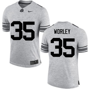 Men's Ohio State Buckeyes #35 Chris Worley Gray Game Football Jerseys 450696-276