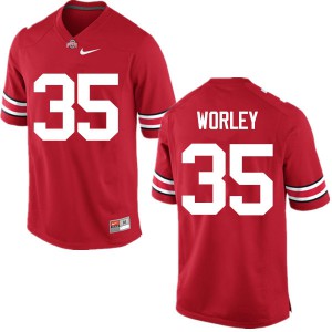 Men Ohio State #35 Chris Worley Red Game Alumni Jerseys 463451-220