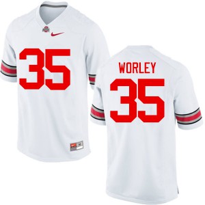 Mens Ohio State Buckeyes #35 Chris Worley White Game University Jersey 538722-109
