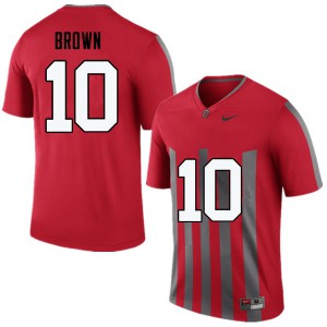 Men's Ohio State Buckeyes #10 Corey Brown Throwback Game Embroidery Jerseys 413353-176