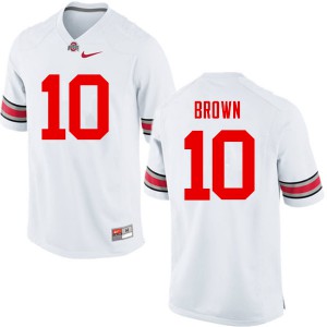 Men Ohio State #10 Corey Brown White Game Embroidery Jerseys 550494-333