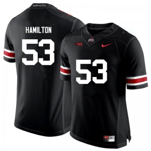 Men's Ohio State Buckeyes #53 Davon Hamilton Black Game College Jersey 821768-104