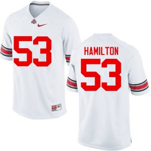 Men Ohio State Buckeyes #53 Davon Hamilton White Game Player Jerseys 111491-666