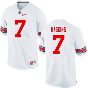 Mens Ohio State #7 Dwayne Haskins White Game College Jerseys 296950-627