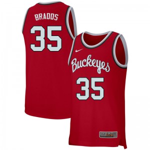 Mens Ohio State Buckeyes #35 Gary Bradds Retro Scarlet Official Jersey 106827-173