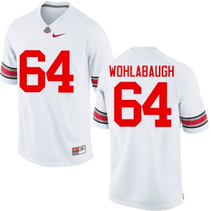 Mens Ohio State Buckeyes #64 Jack Wohlabaugh White Game Stitch Jersey 893082-451
