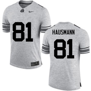 Men's Ohio State #81 Jake Hausmann Gray Game Stitched Jerseys 420386-639