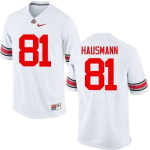 Men OSU Buckeyes #81 Jake Hausmann White Game Football Jerseys 963050-759